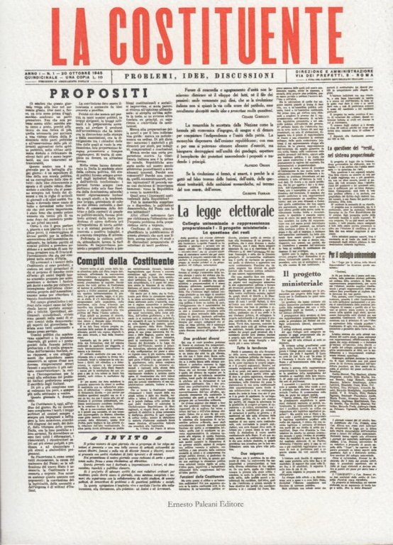 La Costituente. Problemi Idee Discussioni. 1945-1946