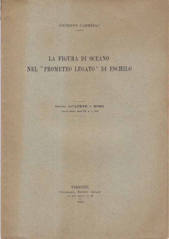 La Figura Di Oceano Nel "Prometeo Legato" Di Eschilo