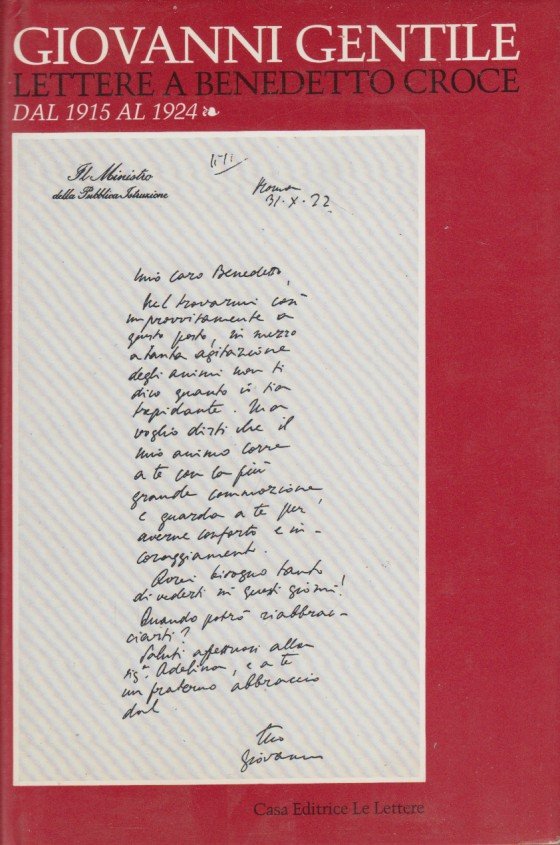 Lettere a Benedetto Croce dal 1915 al 1924