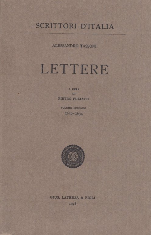 Lettere. A cura di Pietro Puliatti, Volume Secondo 1620-1634