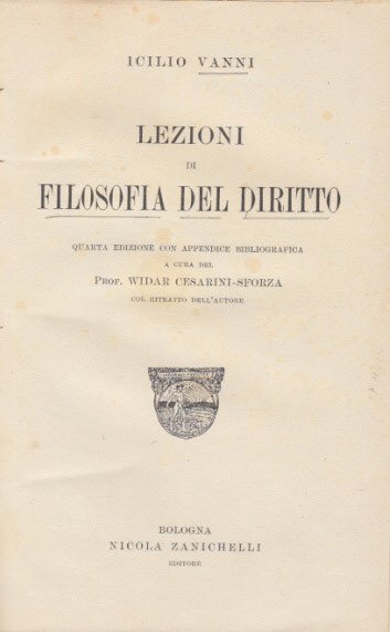 Lezioni Di Filosofia Del Diritto Quarta Edizione Con Appendice Bibliografica …