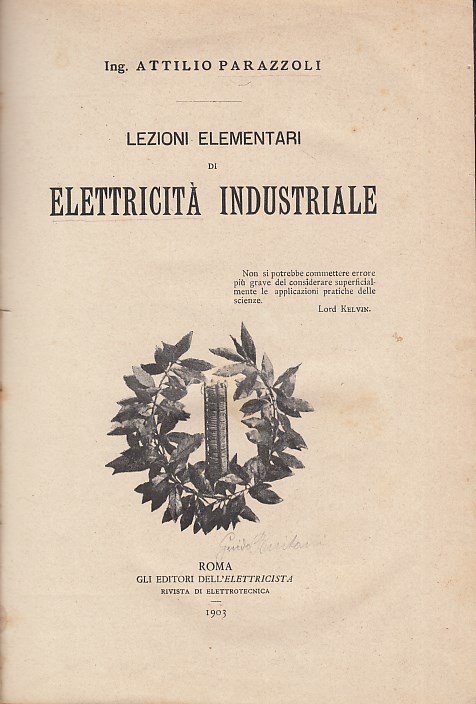 Lezioni elementari di elettricit industriale