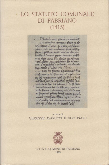 Lo statuto comunale di Fabriano (1415)