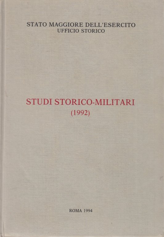 Memorie storiche militari 1992