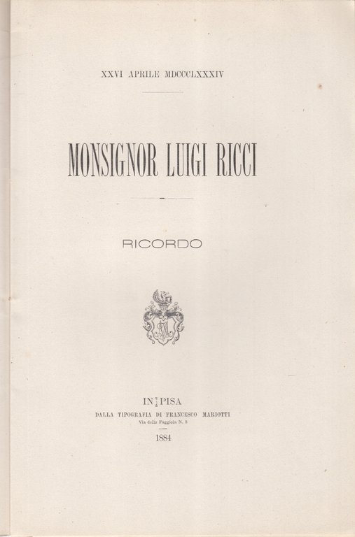 Monsignor Luigi Ricci Ricordo
