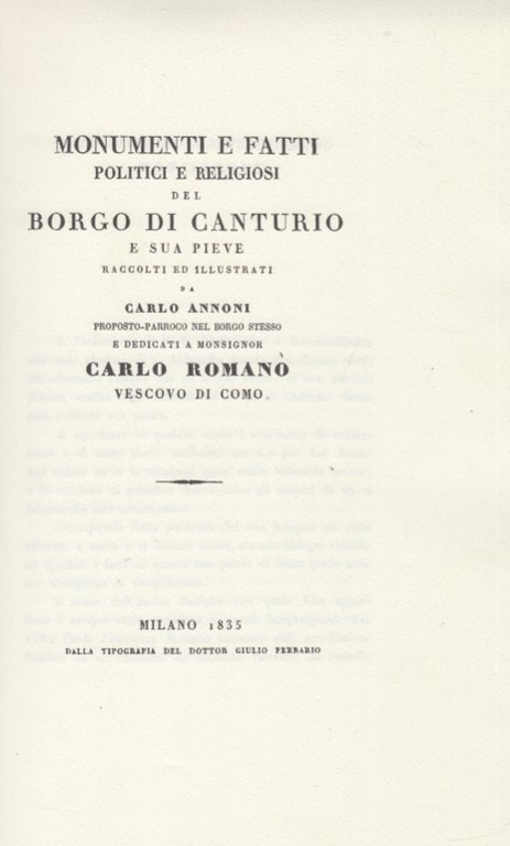 Monumenti e fatti politici e religiosi del Borgo di Canturio …