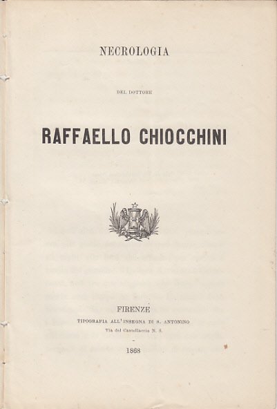 NECROLOGIA DEL DOTTORE RAFFAELLO CHIOCCHINI