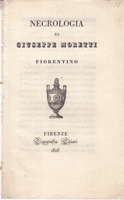 Necrologia Di Giuseppe Moretti Fiorentino