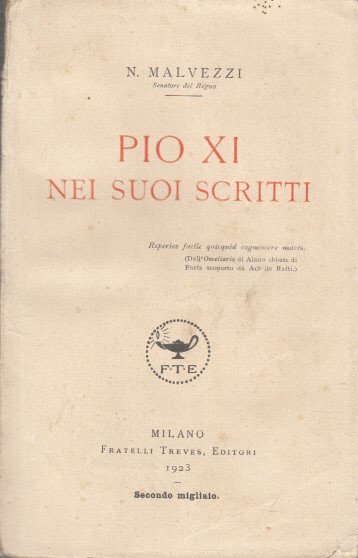 Pio Xi Nei Suoi Scritti