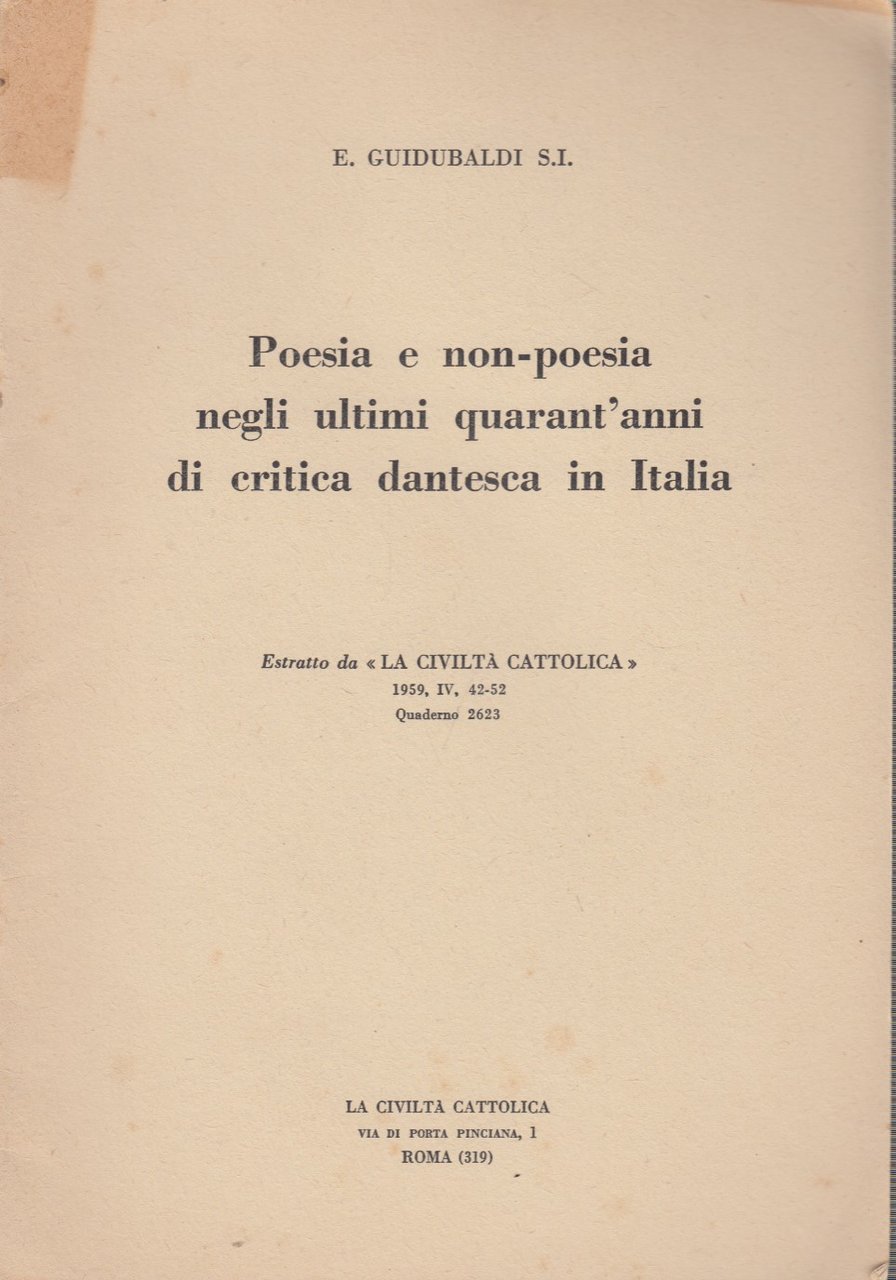 Poesia e non poesia negli ultimi quarant'anni di critica dantesca …