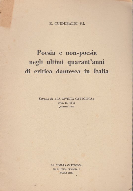 Poesia e non poesia negli ultimi quarant'anni di critica dantesca …