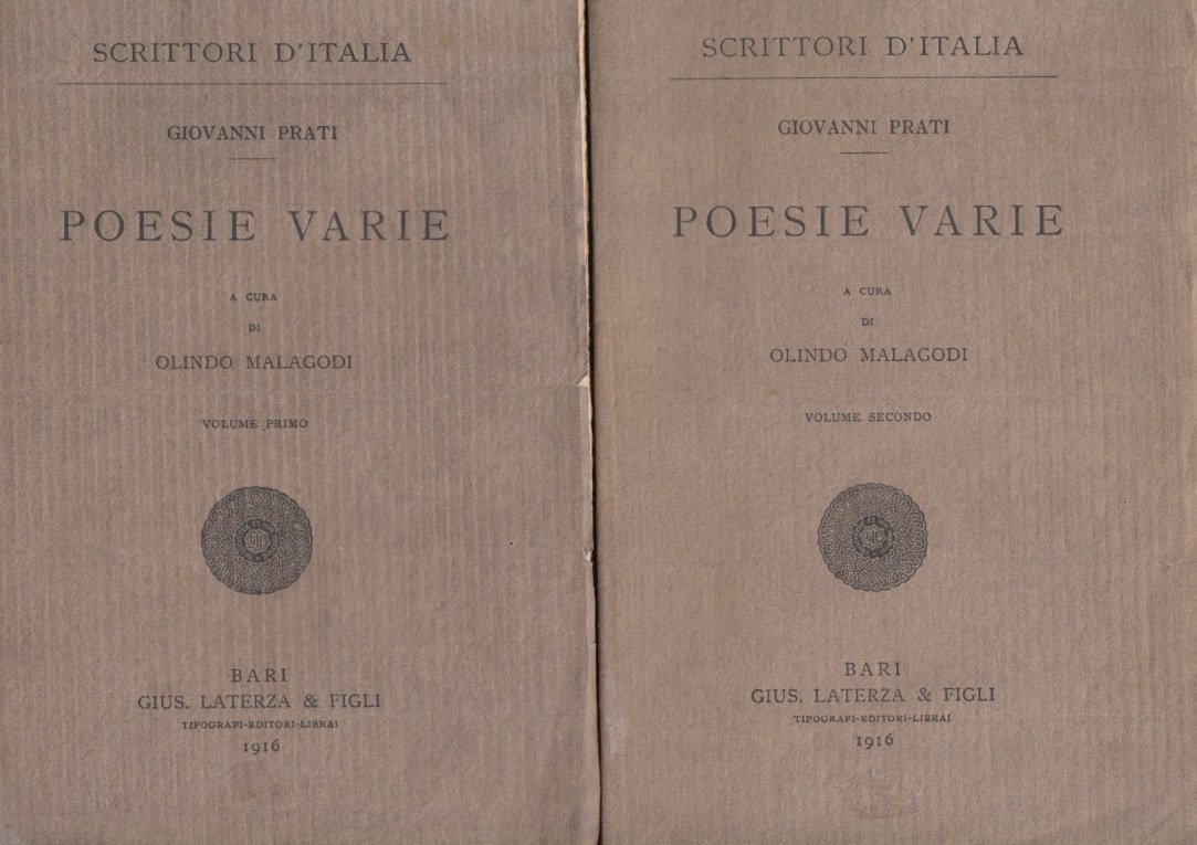 Poesie Varie. Volume Primo, Volume secondo