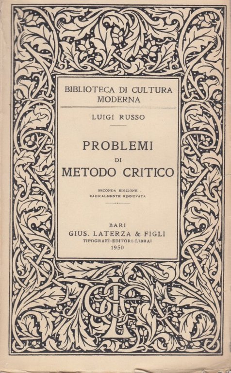 Problemi di metodo critico