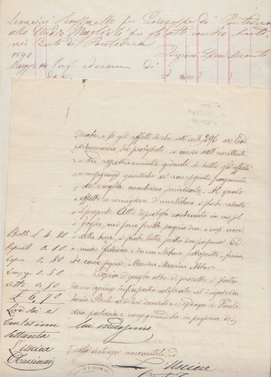 Protesto Cambiario Documentazione Su Carta Da Bollata Con Timbro A …