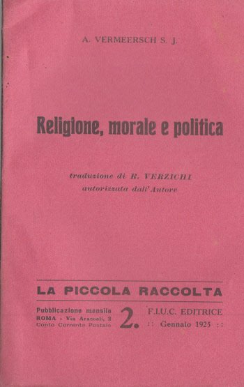 RELIGIONE, MORALE E POLITICA