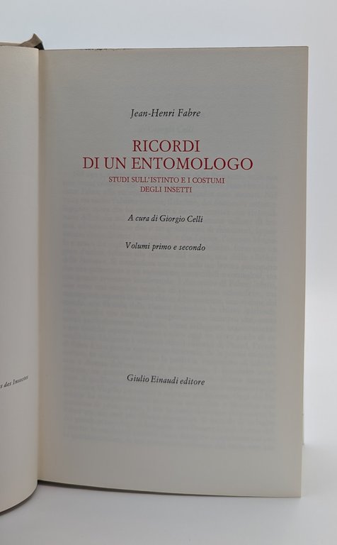 Ricordi di un entemologo