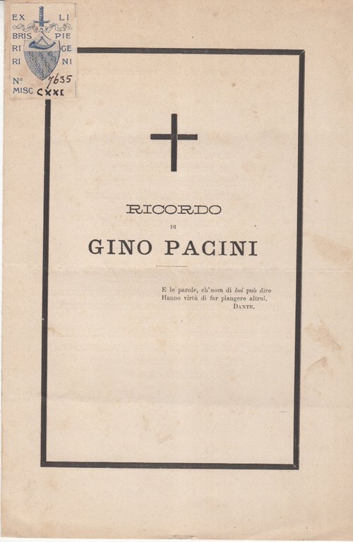 Ricordo Di Gino Pacini