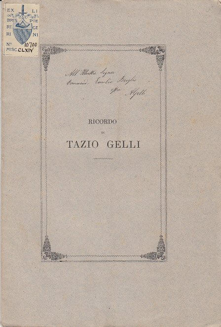 Ricordo Di Tazio Gelli
