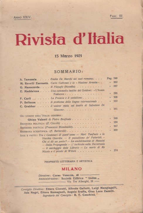 Rivista d'Italia 15 Marzo 1921