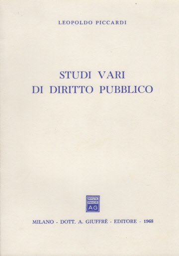 Studi Vari Di Diritto Pubblico