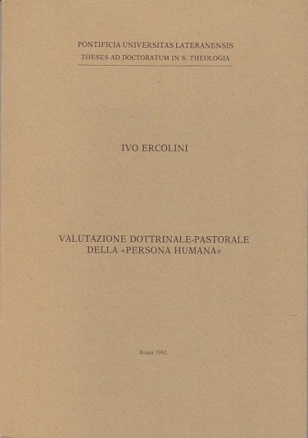 VALUTAZIONE DOTTRINALE PASTORALE DELLA 'PERSONA HUMANA'