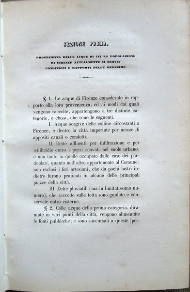 Idrologia di Firenze, desunta dai resultati dell'analisi chimica comparativamente istituita …