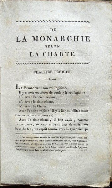 De la monarchie selon la Charte. Par M. le vicomte …