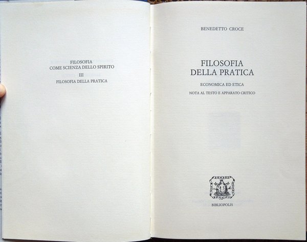 Filosofia della pratica economica ed etica. Nota al testo e …