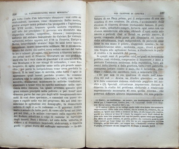 Libertà e democrazia. Studi sulla rappresentanza delle minorità. Seconda impressione