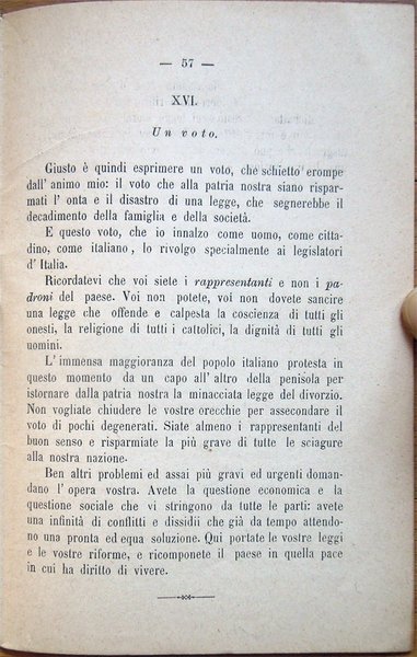 Matrimonio e divorzio. A proposito dell'attuale progetto ministeriale. Quinta edizione