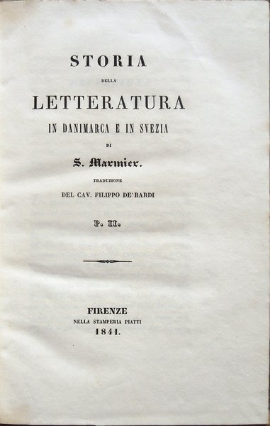 Storia della letteratura in Danimarca e in Svezia, di S. …