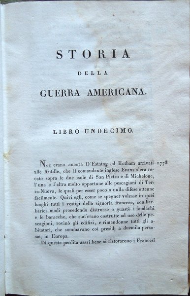 Storia della guerra della independenza degli Stati Uniti di America …