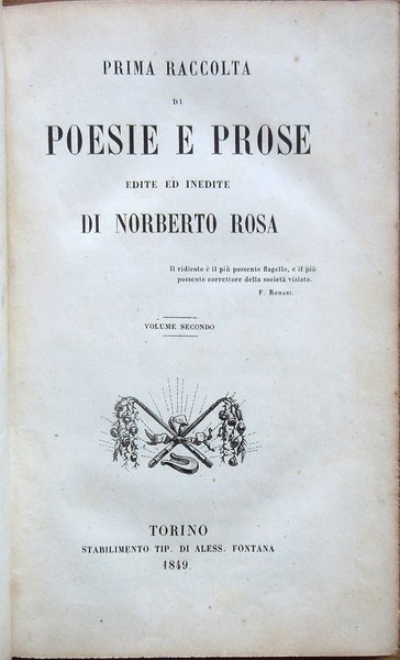 Prima raccolta di poesie e prose edite ed inedite