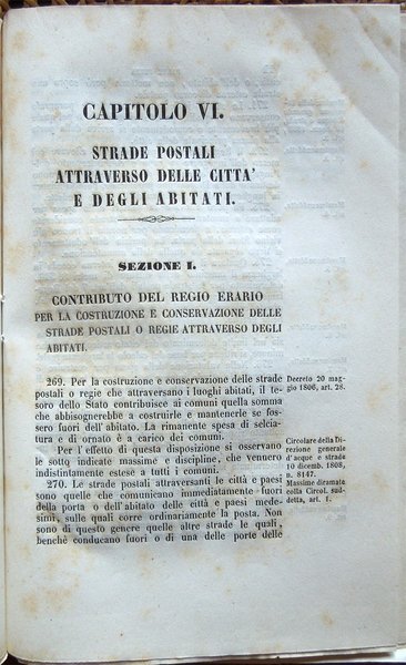 Manuale delle leggi, regolamenti e discipline intorno alle strade, alle …