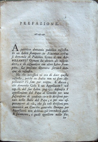 Risposta al quesito: Cosa è un Appellante? Ossia osservazioni teologico-critiche …