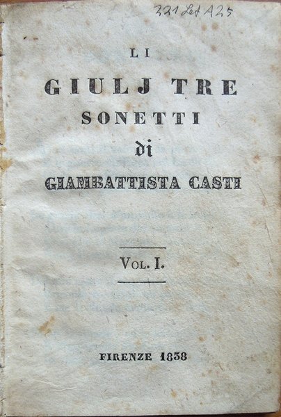 Li giulj tre. Sonetti