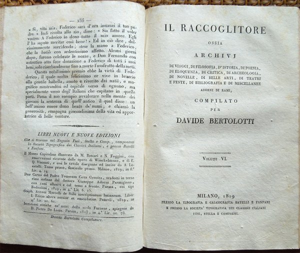 Il Raccoglitore ossia archivj di viaggi, di filosofia, d'istoria, di …