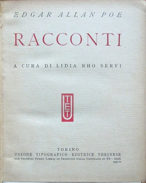 Racconti. A cura di Lidia Rho Servi