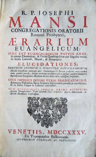 Aerarium evangelicum, hoc est Evangeliorum totius anni, in omnes dominicas, …