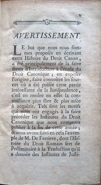 Institutes du droit canonique, traduites en françois, et adaptées aux …