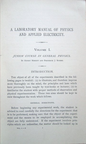 A Laboratory Manual of Physics and Applied Electricity, arranged and …