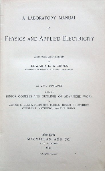 A Laboratory Manual of Physics and Applied Electricity, arranged and …