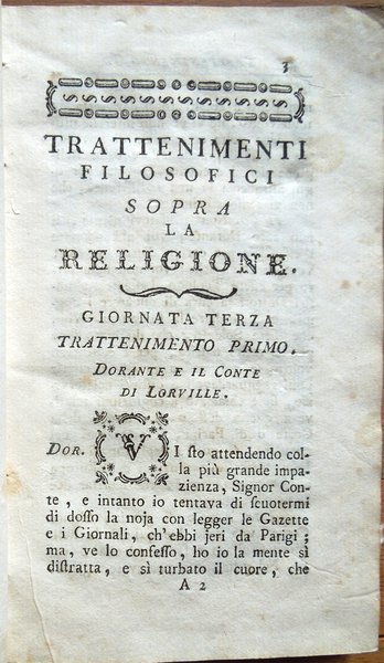 Trattenimenti filosofici sopra la religione tradotti nell'italiana favella da Giuseppe …