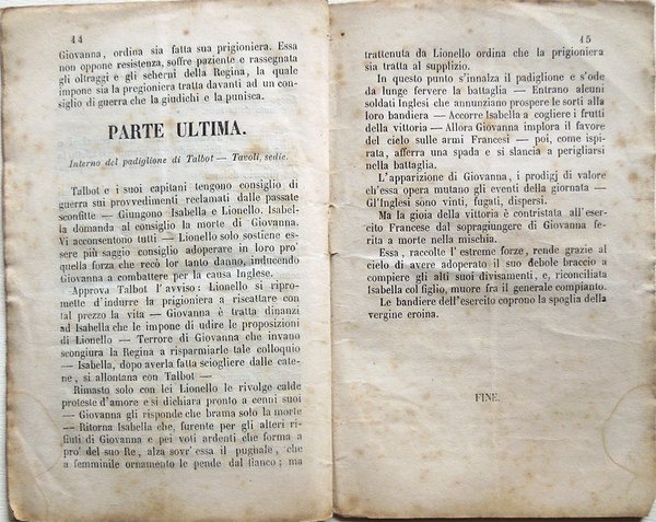 La pulzella d'Orleans. Ballo storico in sei parti di Tommaso …