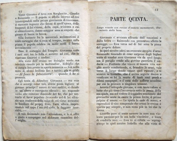 La pulzella d'Orleans. Ballo storico in sei parti di Tommaso …