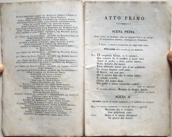 Pelagio. Tragedia lirica in quattro atti. Poesia di Marco D'Arienzo, …