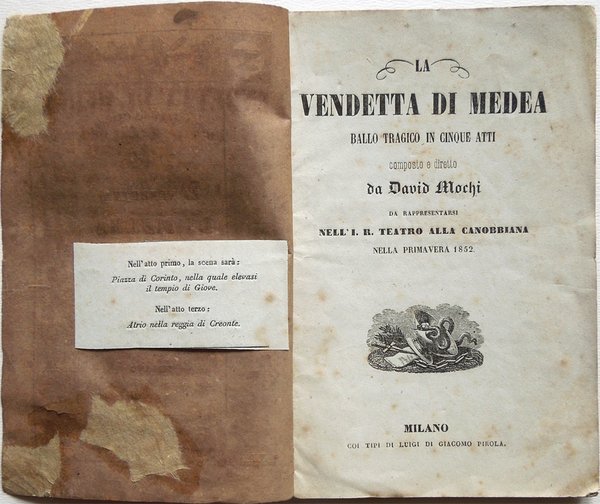 La vendetta di Medea. Ballo tragico in cinque atti composto …