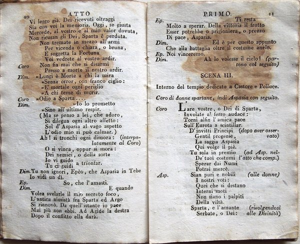 Aspasia ed Agide. Melodramma serio di Luigi Romanelli da rappresentarsi …