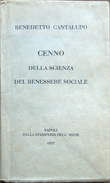 Cenno della scienza del benessere sociale da servire di base …