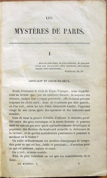 Les mystères de Paris par Eugène Sue. Tome I [-IV]